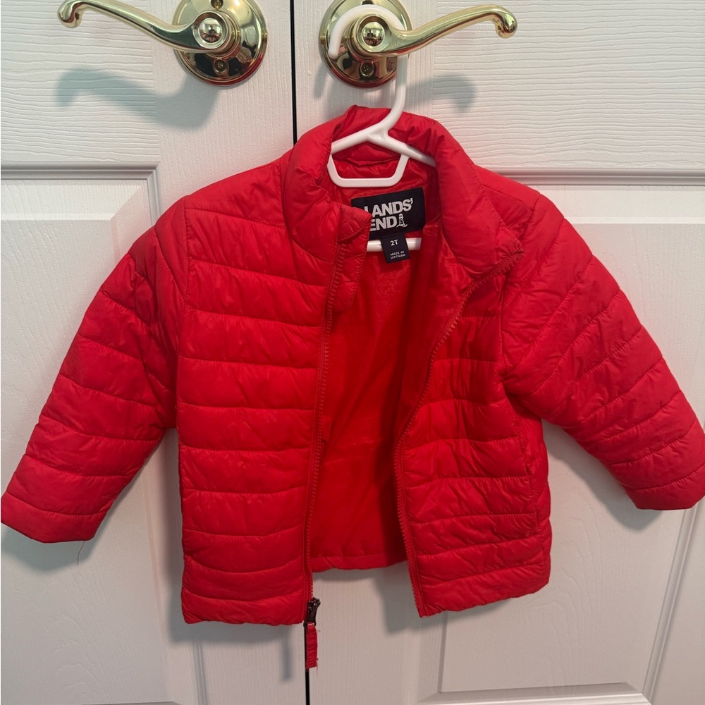 Red Lands End Pima loft coat kids 2T